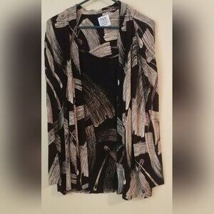 R & M Richards Women's Painted Blazer Black, Brown, Tan, Large, Ex-Large